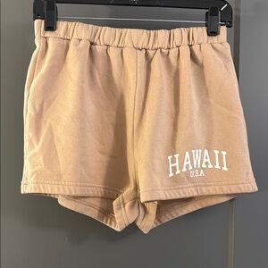 SHEIN Tan Athletic Shorts with Elastic Waistband